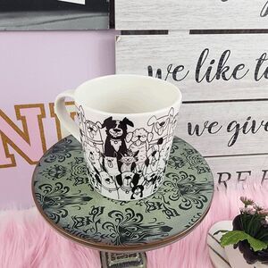 💖 NWT BIA Paws Cafe Black White Ceramic Mug #7252 💖